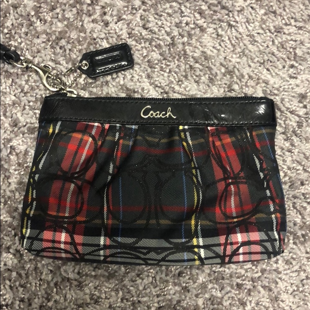 Coach Winter Plaid Wristlet